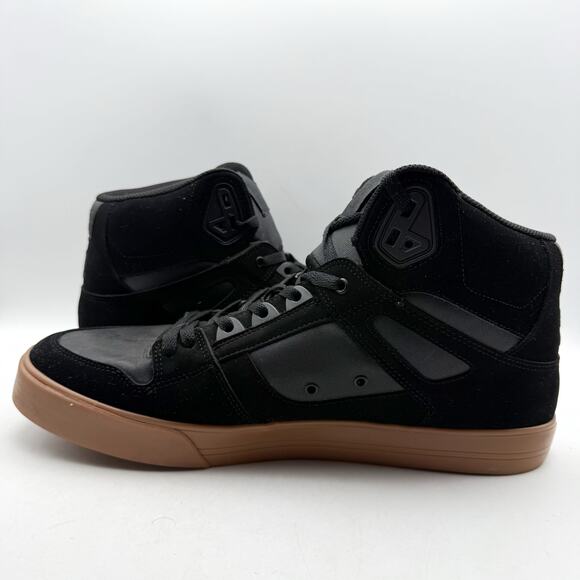 DC Mens Pure High-Top WC Sneakers US 15 EU 50 Black Suede EUC main image 4